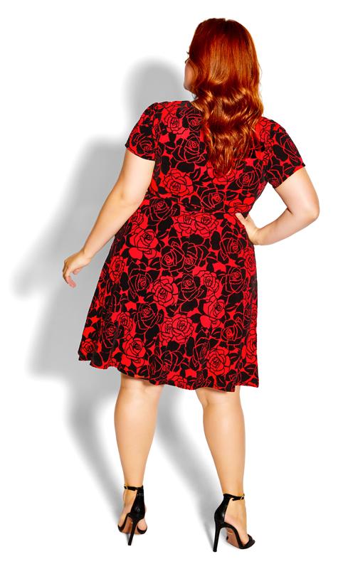 Evans Red Floral Dress 3