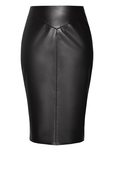 Evans Black Faux Leather Midi Skirt 4