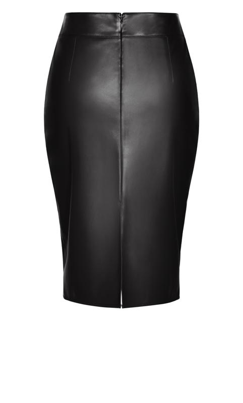 Evans Black Faux Leather Midi Skirt 5