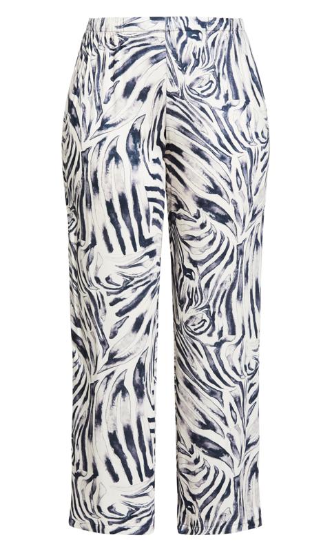 Evans White & Black Abstract Print Wide Leg Trousers 5