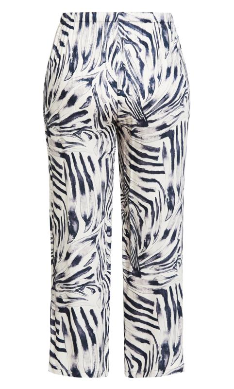 Evans White & Black Abstract Print Wide Leg Trousers 6