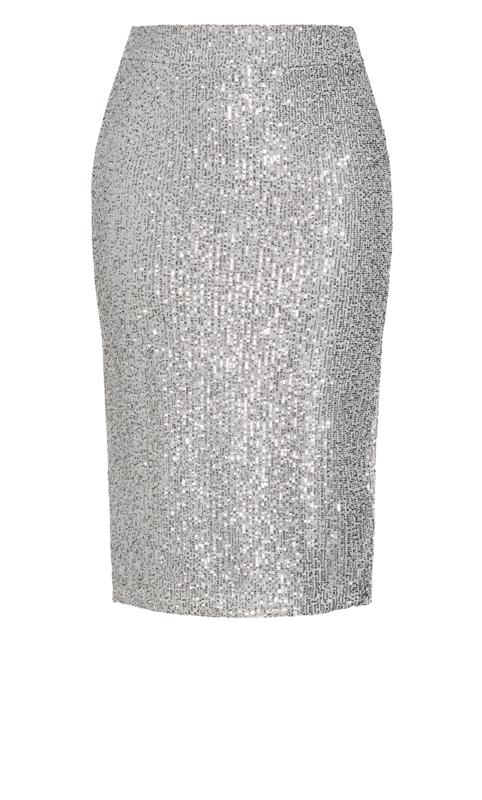 Evans  Grey Sequin Starburst Skirt 4