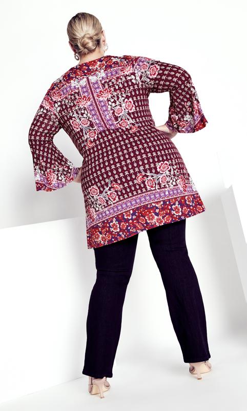 Evans Mixed Floral Print Long Sleeve Tunic Top 3