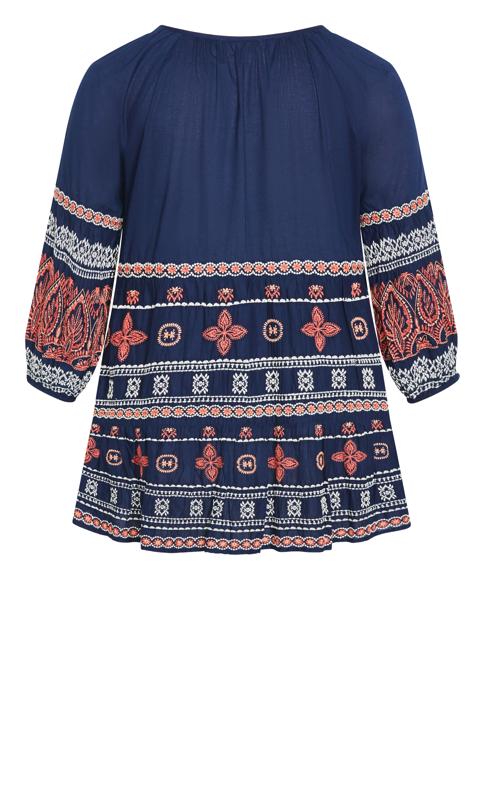 Holly Embroidery Navy Tunic  7