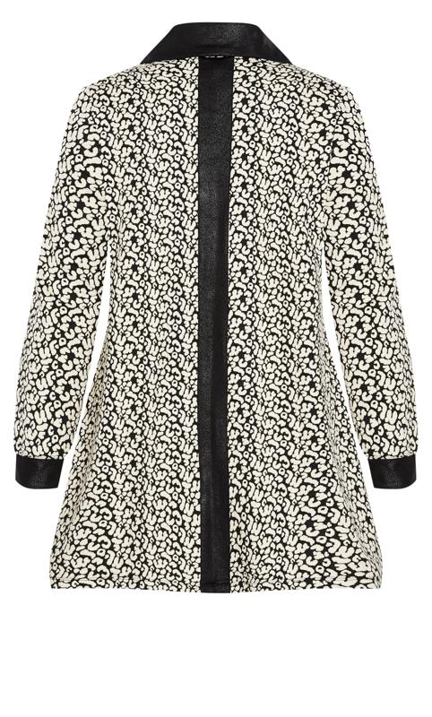 Evans White Abstract Print Textured Jacket 5