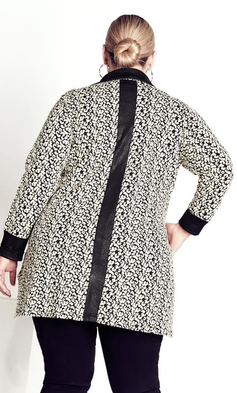 Evans White Abstract Print Textured Jacket 8