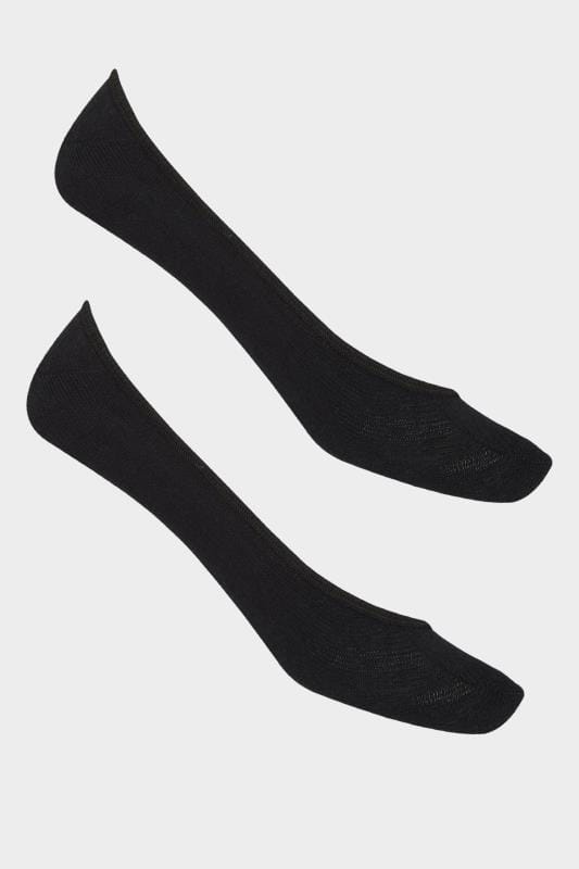 Wide Fitting 2 PACK Black Footsie Socks | Sizes 4 to 11 | Yours Clothing 2