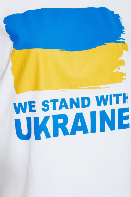 Ukraine Crisis 100% Donation White 'We Stand With Ukraine' T-Shirt | Yours Clothing 2