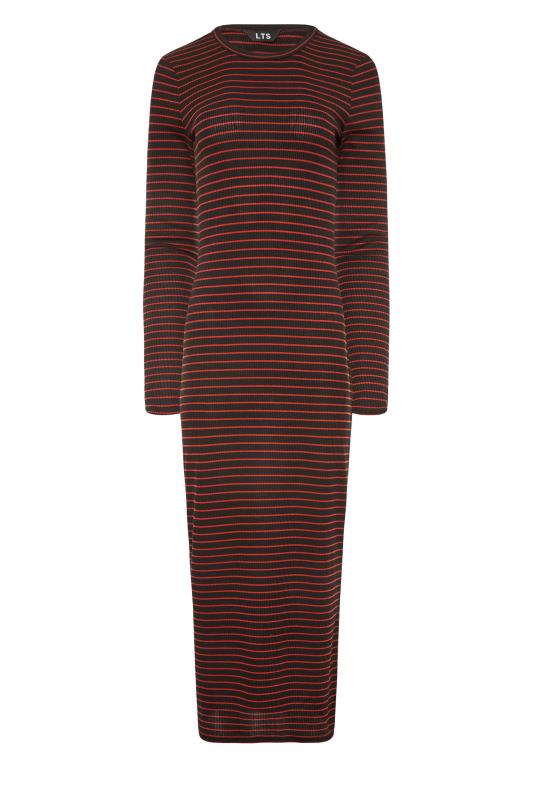 LTS Tall Red Stripe Ribbed Midi Dress 6
