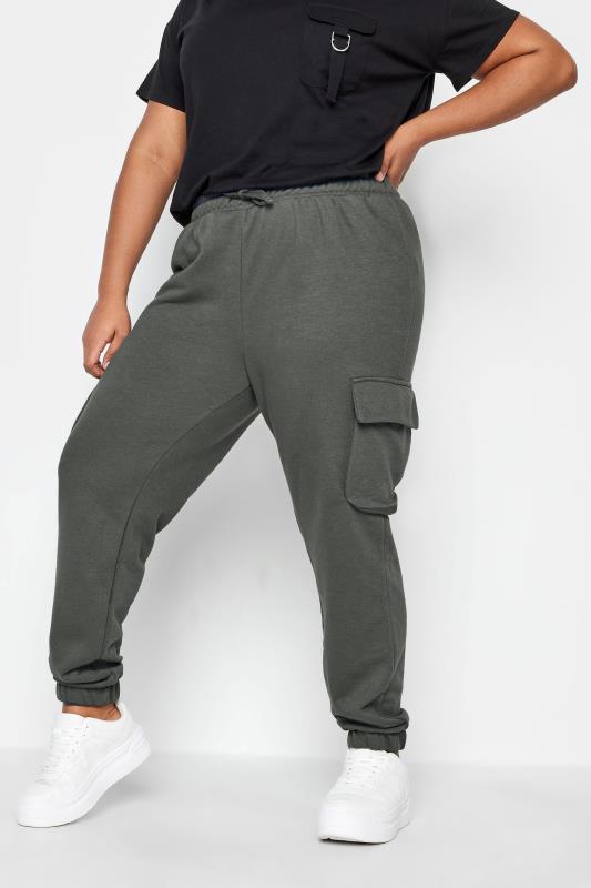 YOURS Plus Size Grey Cargo Joggers | Yours Clothing 2