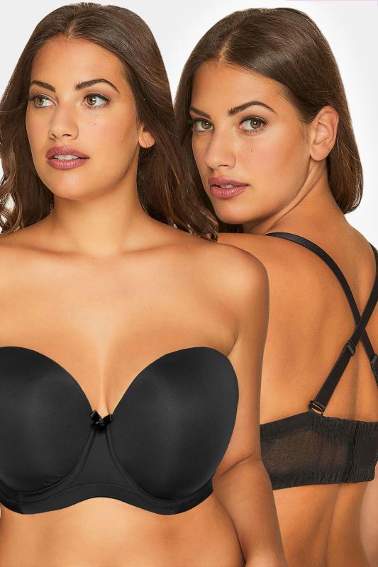  Grande Taille Black Moulded Underwired Full Cup Multiway Bra With Removable Straps