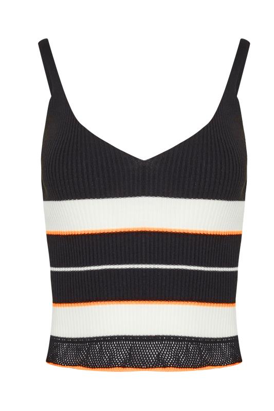 Petite Black Stripe Print Knitted Cami Top | PixieGirl  6