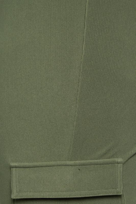 YOURS Plus Size Khaki Green Cargo Leggings | Yours Clothing 5