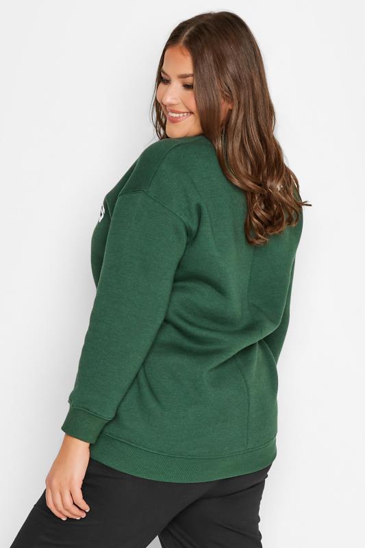 Plus Size Green 'California' Slogan Sweatshirt | Yours Clothing 3
