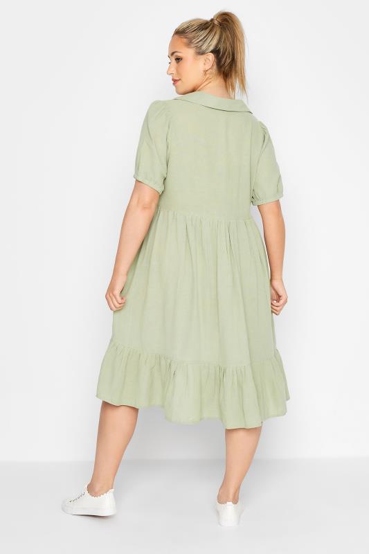 LIMITED COLLECTION Curve Sage Green Smock Dress 3