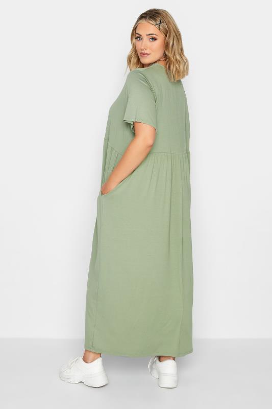 LIMITED COLLECTION Plus Size Light Green Pocket Maxi Dress | Yours Clothing 3