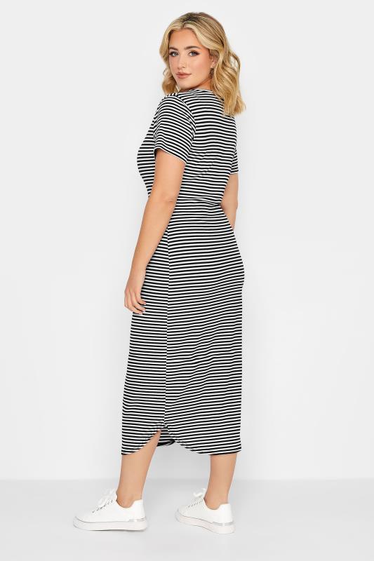 YOURS PETITE Plus Size Black Stripe Midaxi Dress | Yours Clothing 3
