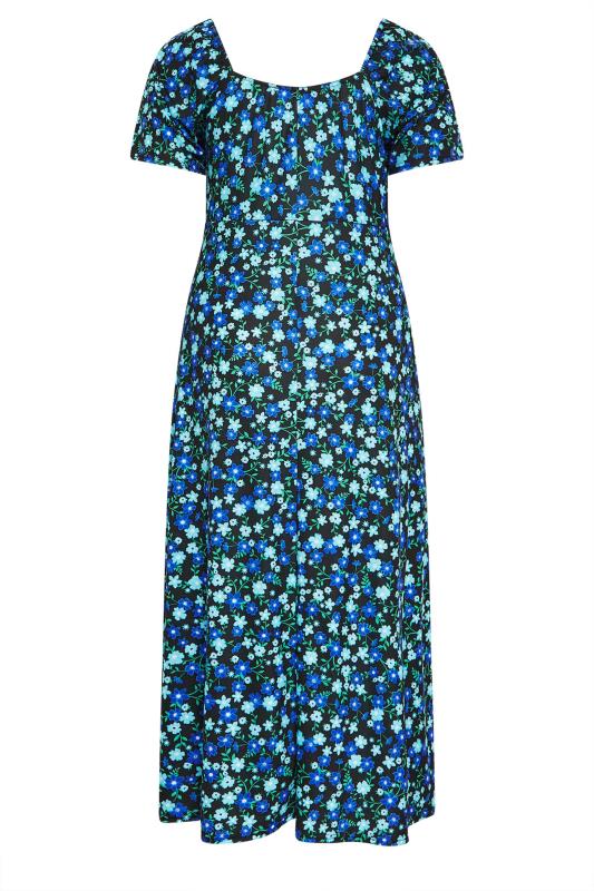 LIMITED COLLECTION Plus Size Blue Floral Square Neck Maxi Dress | Yours Clothing 7