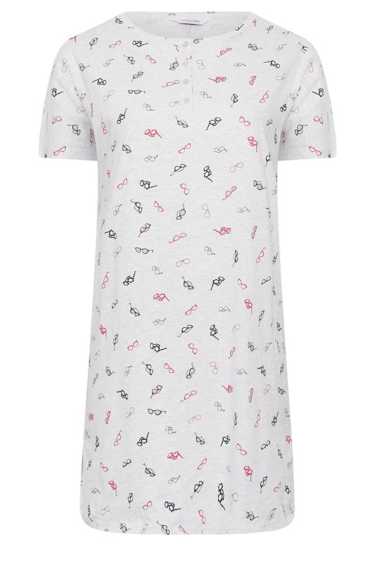 YOURS Plus Size Grey Sunglasses Print Placket Nightdress | Yours Clothing  5