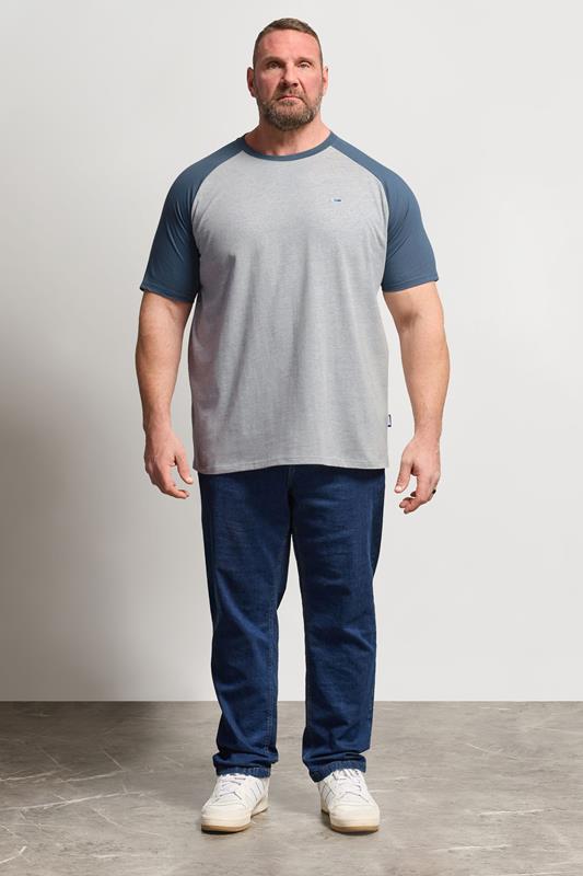 BadRhino Big & Tall Blue & Grey Raglan T-Shirt | BadRhino 1