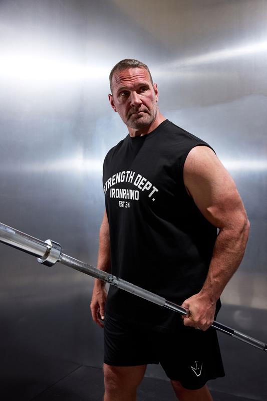  IronRhino Big & Tall top sin mangas negro «Strength Dept»