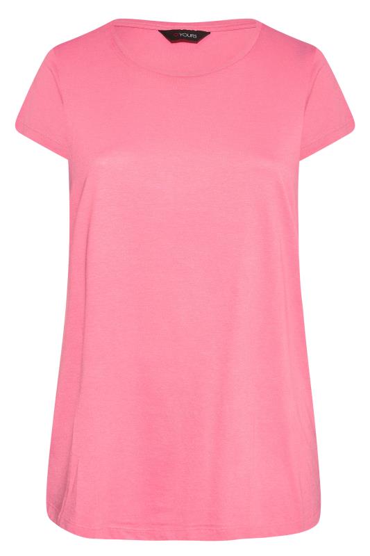 Curve Pink Short Sleeve Basic T-Shirt_F.jpg
