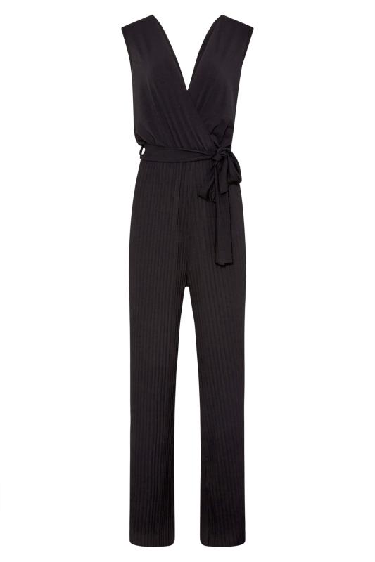 LTS Tall Black Pleated Wrap Jumpsuit 6