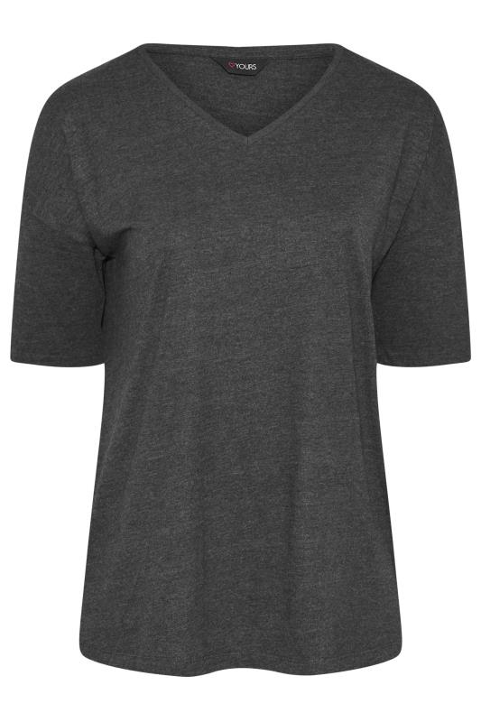 Plus Size Grey V-Neck T-Shirt | Yours Clothing 5