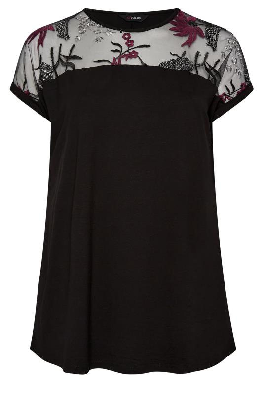 YOURS Curve Plus Size Black Embellished Top | Yours Clothing 6
