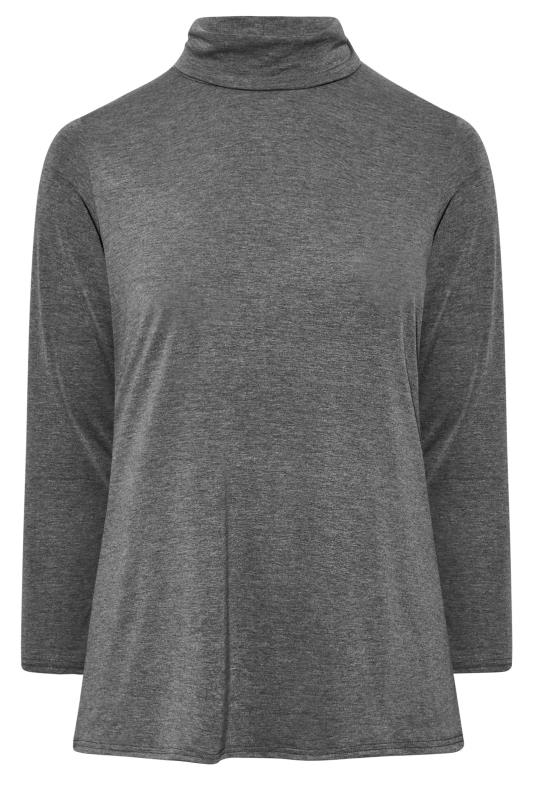 LIMITED COLLECTION Curve Charcoal Grey Long Sleeve Turtle Neck Top | Yours Clothing 6