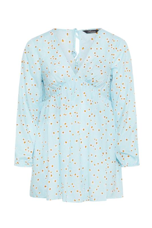 LIMITED COLLECTION Plus Size Blue Daisy Print V-Neck Smock Blouse | Yours Clothing 6