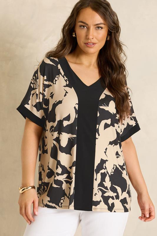  EVANS top de jersey floral natural