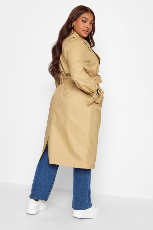 YOURS Plus Size Beige Brown Trench Coat | Yours Clothing 3