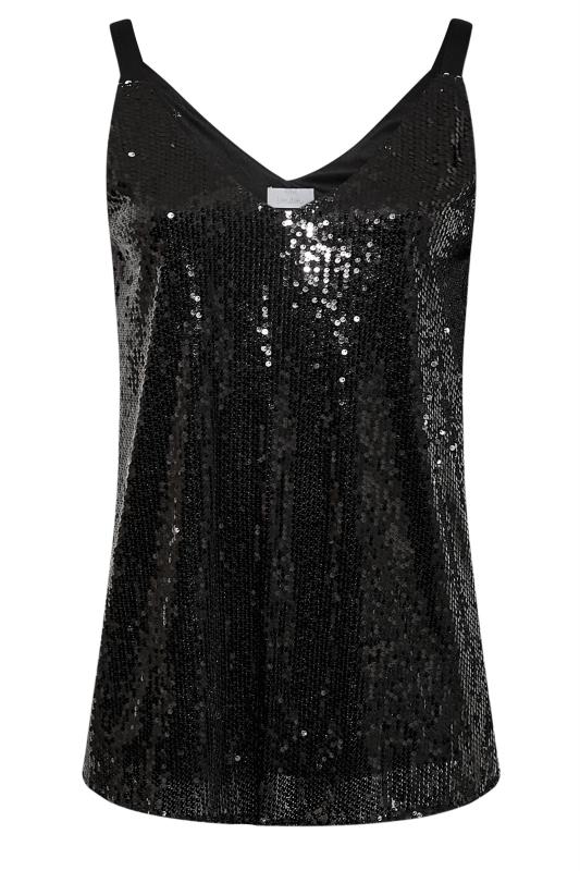 YOURS LONDON Plus Size Black & Purple Sequin Cami Top | Yours Clothing 6