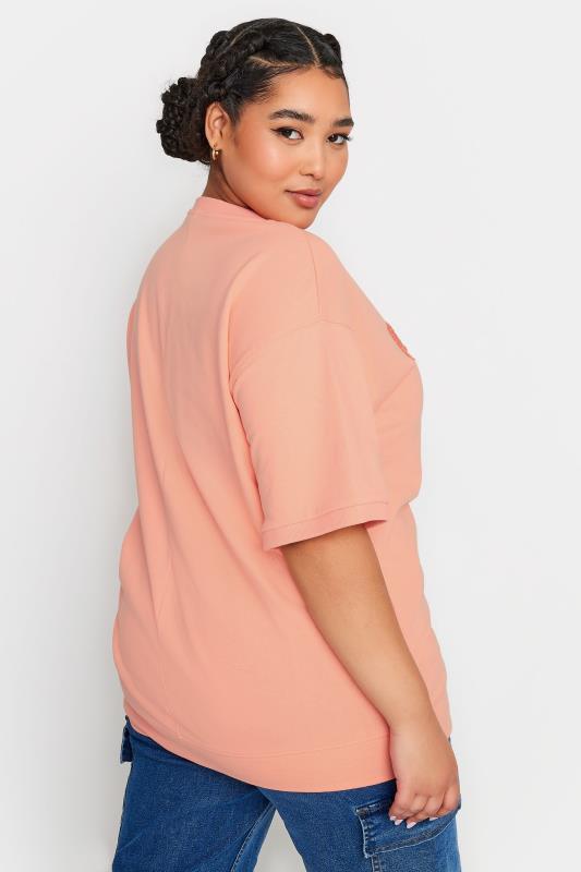 YOURS Plus Size Pink 'New York' Slogan Embellished Top | Yours Clothing 3