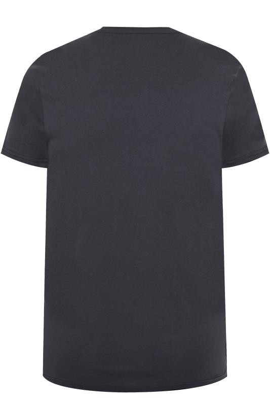 ALPHA INDUSTRIES Big & Tall 2 Pack Navy Blue & Grey Logo T-Shirts 3