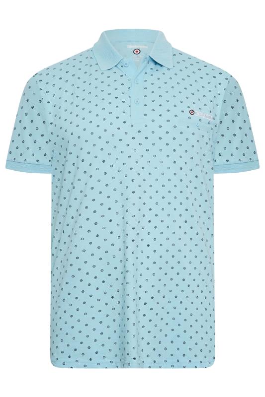 LAMBRETTA Big & Tall Plus Size Light Blue Target Print Polo Shirt | BadRhino  3
