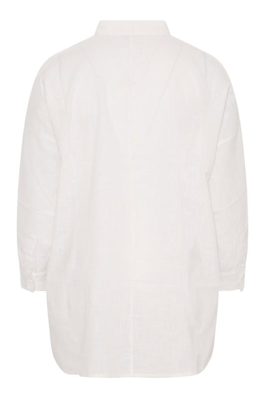 Plus Size White Oversized Beach Shirt | Yours Clothing 7