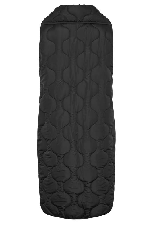 YOURS Plus Size Black Funnel Neck Quilted Longline Gilet | Yours Clothing 8