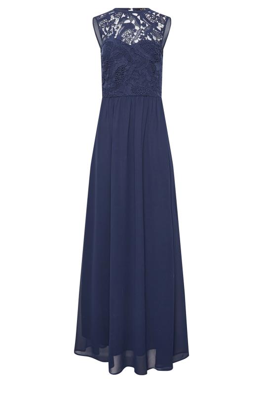LTS Tall Women's Navy Blue Lace Chiffon Maxi Dress | Long Tall Sally  6