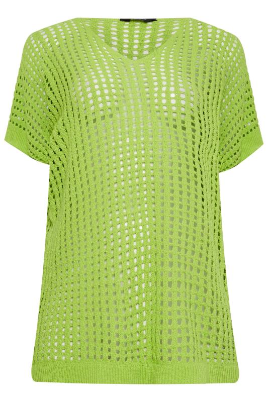 YOURS Plus Size Green Crochet Top | Yours Clothing 6