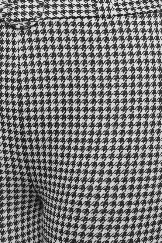 LIMITED COLLECTION Curve Black & White Dogtooth Belted Spilt Hem Flare Trousers | Yours Clothing  4