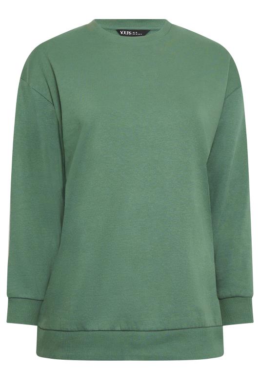 YOURS Plus Size Green Crew Neck Sweatshirt | Yours Clothing 6