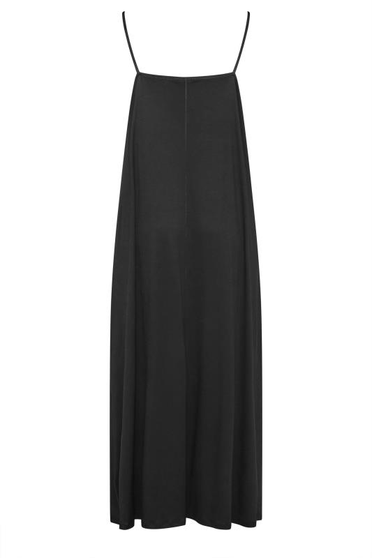 Curve Black Floral Print Maxi Slip Dress 6