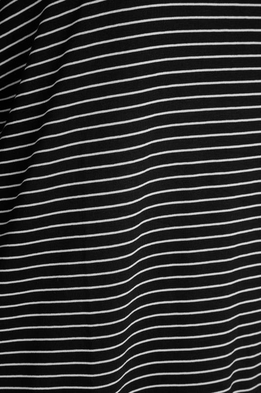 YOURS Plus Size Curve Black & White Stripe Colour Block Top | Yours Clothing 5