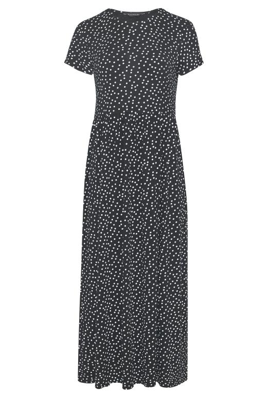 Petite Black Polka Dot Maxi Dress | PixieGirl 6