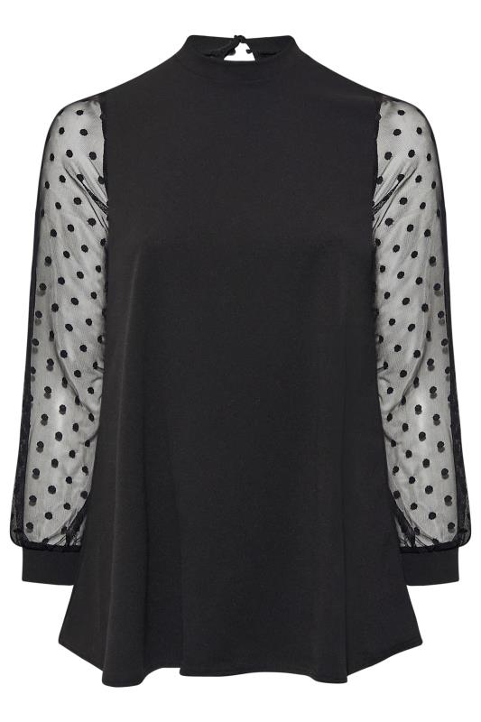 LIMITED COLLECTION Curve Black Dobby Sleeve Swing Top 6
