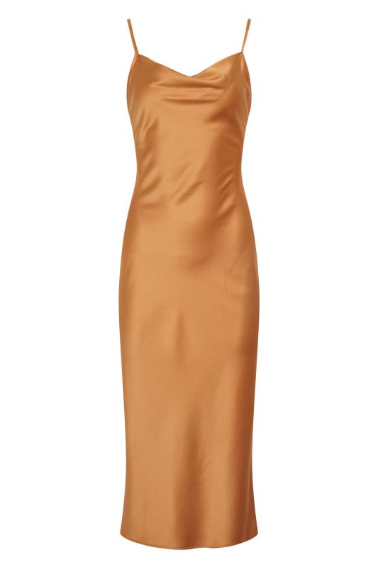 Petite Bronze Brown Satin Slip Dress 7