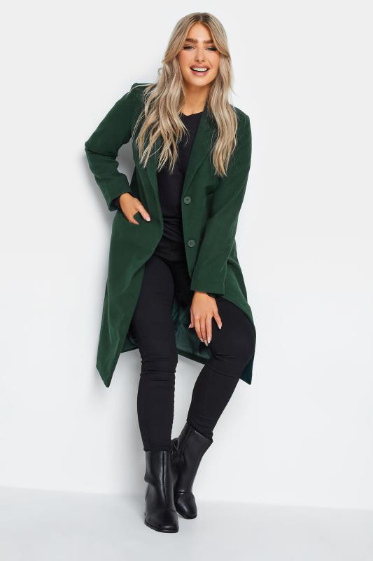 Women's  M&Co Dark Green Midi Formal Coat