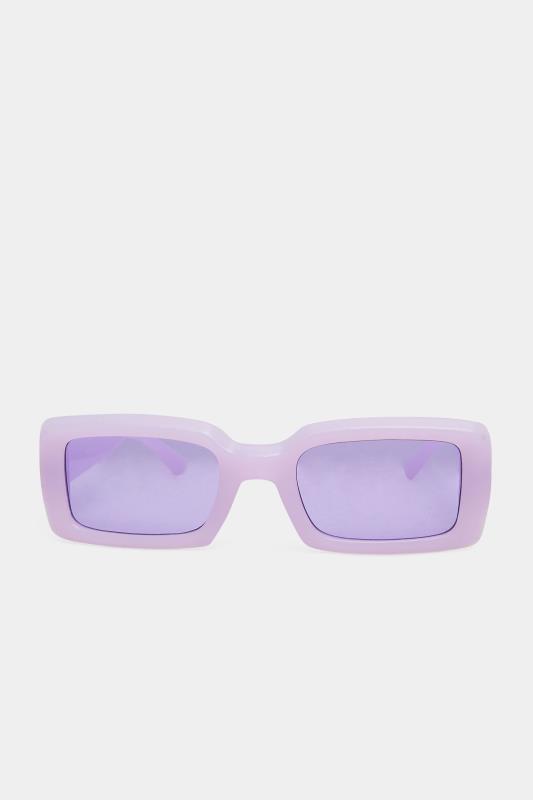 Lilac Purple Rectangle Sunglasses 3